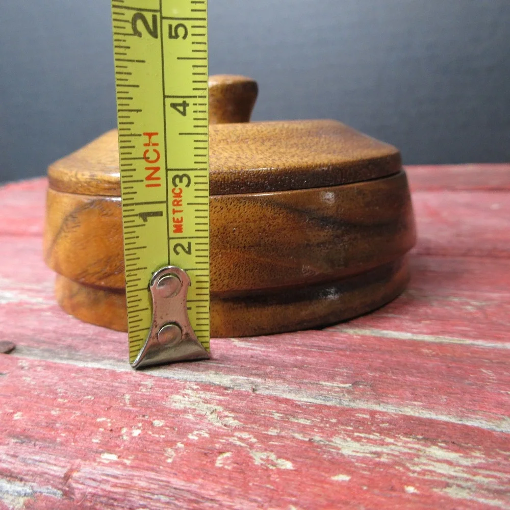 Vintage Handcrafted Wood Trinket Box Lidded Mark J Ostrom Lindstrom MN Vanity